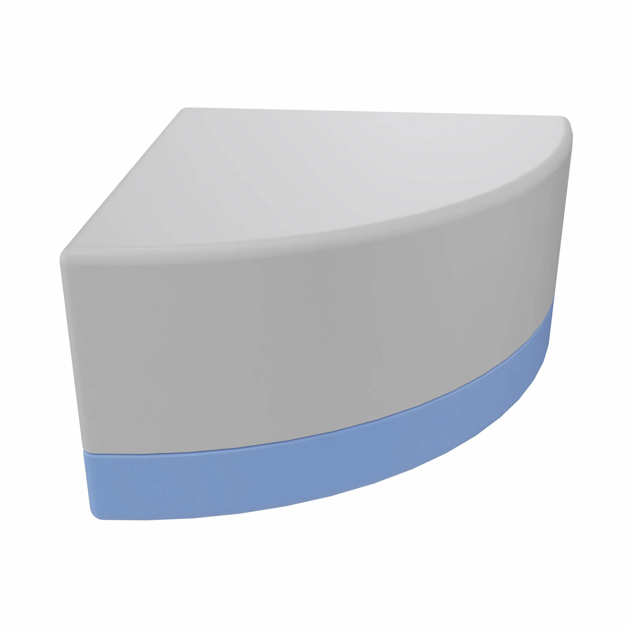 Toaster, Küchengerät, Grau, Gebogene Form, blaue Basis