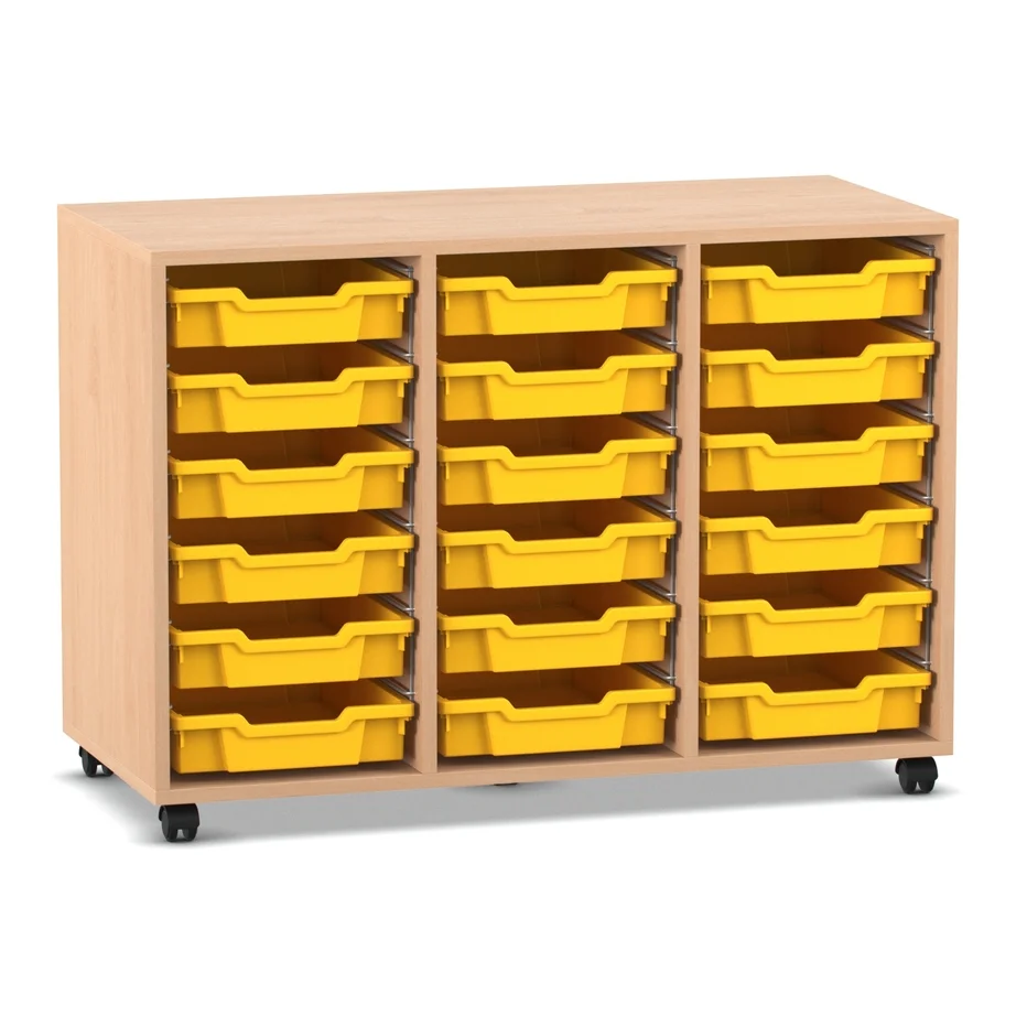 Regal PRO, 76,7 x 108,5 x 48, mit 18 Boxen, Buche hell