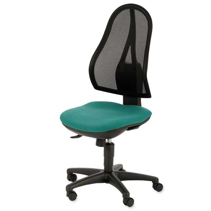 Bürostuhl, ergonomisch, Mesh-Rücken, grüner Sitz, Schwenkstuhl