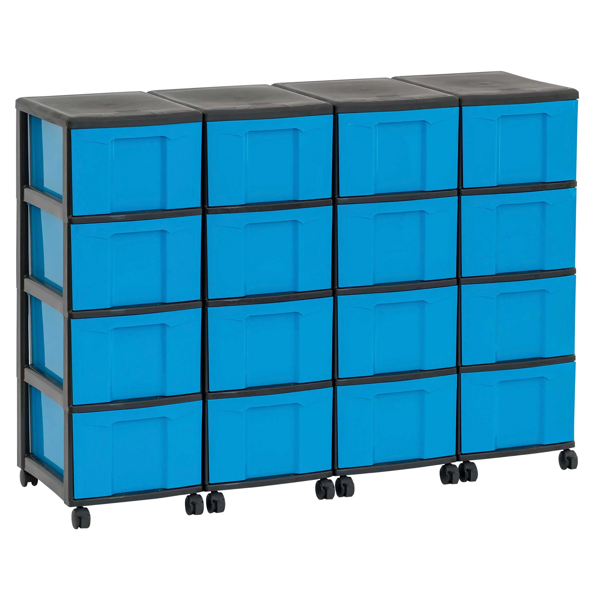Aufbewahrung, Schrank, Schublade, Blau, Rollbar