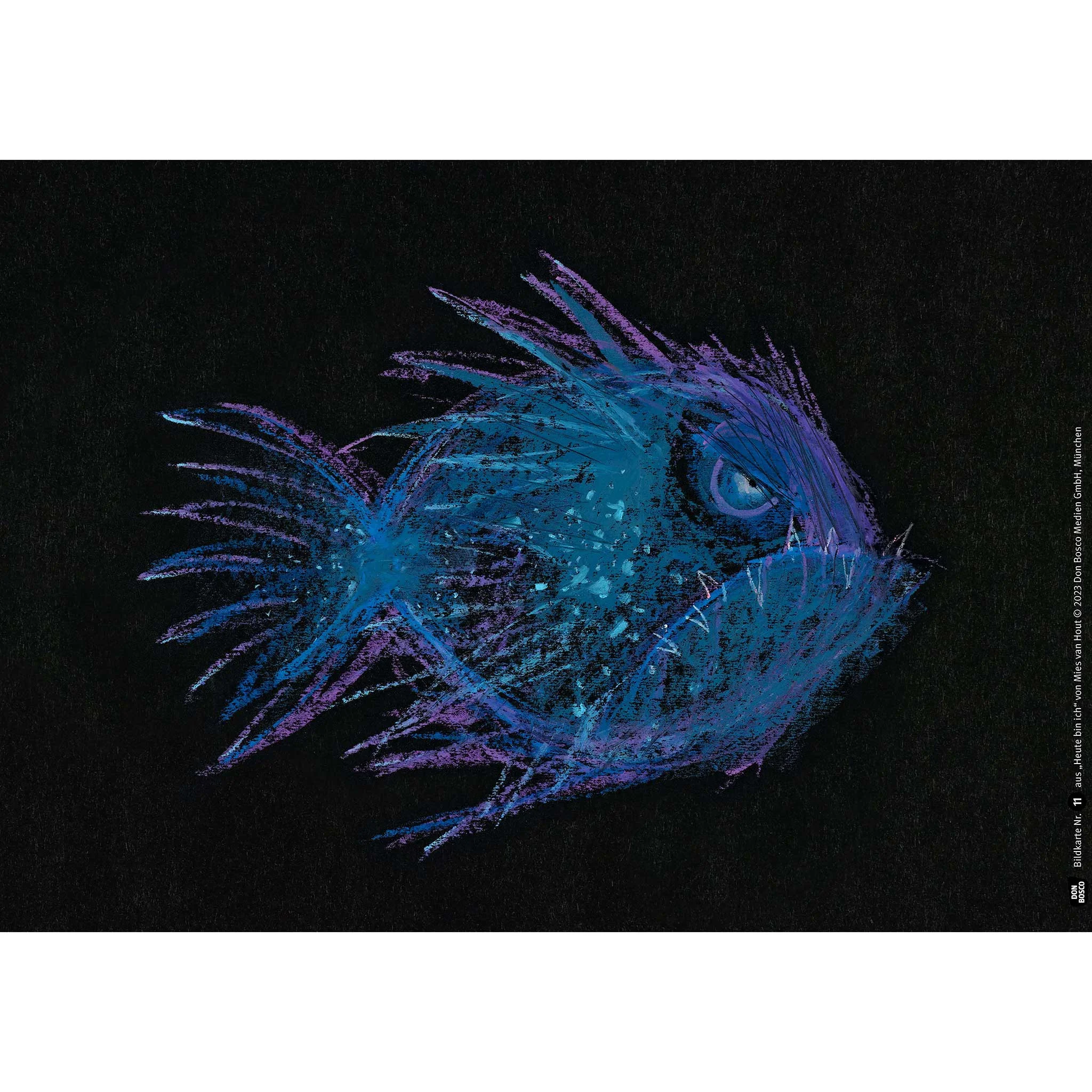 Fisch, Kunst, Nacht, Dunkler Hintergrund, Handgemalt