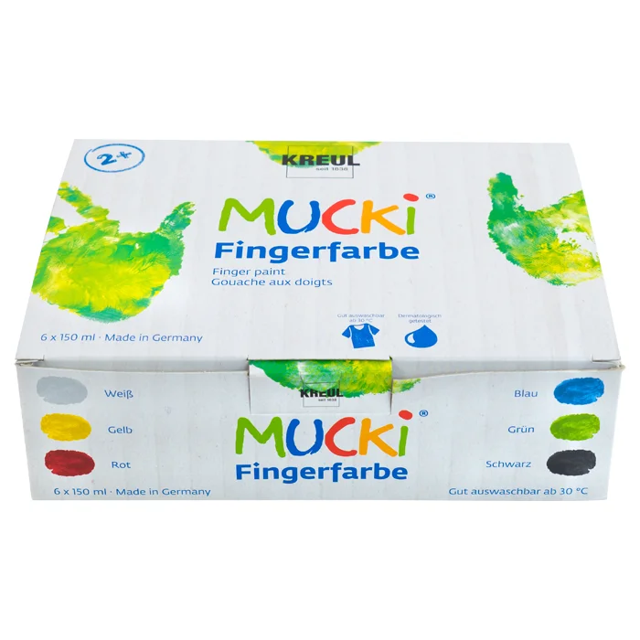 Fingerfarbe, Fingerfarbe, Wasserbasierte Farbe, 6x150ml, Germany
