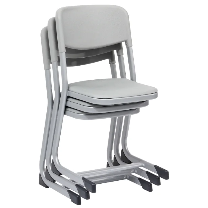 stuhl, klapptisch, stapelstühle, metall, grau