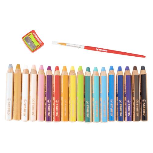 Stabilo Woody, 18 Stifte + Spitzer 