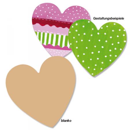 6 Herzen aus Holz 