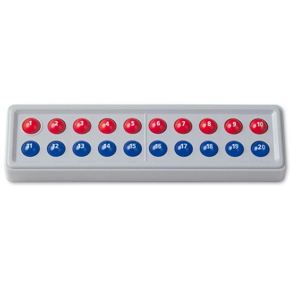 Abaco Rechenrahmen 20, mit Zahlen Rot / Blau