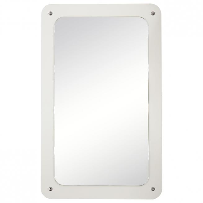 Spiegel mit gerundeten Ecken, klein Weiß