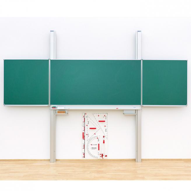 Pylonen Klapp-Schiebetafel Mittelfläche 150 x 100 cm | Grün (für Kreide)