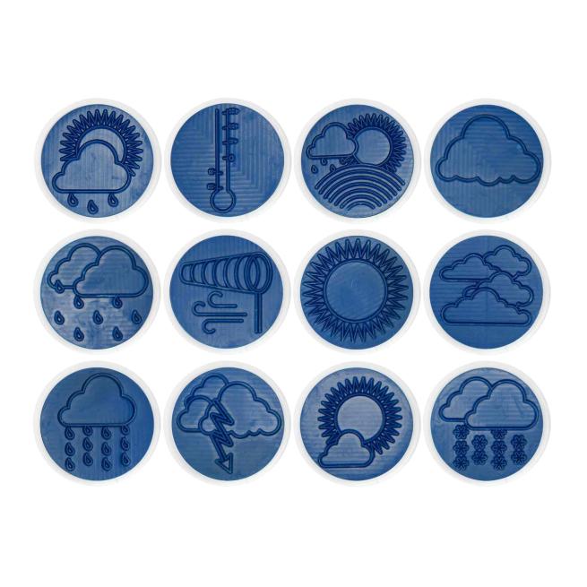 12 große Wetterstempel 