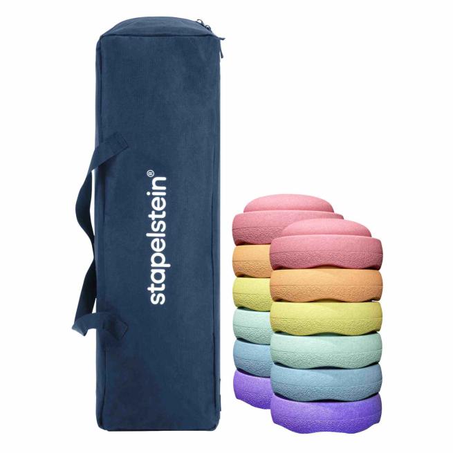 Stapelstein® Gruppen-Sets 6x Stapelstein® Original rainbow classic & 6x Stapelstein® Rainbow pastel + Tasche