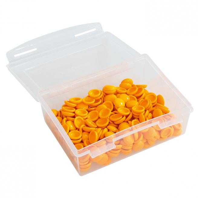 250 Muggelsteine in der Aufbewahrungsbox Gelb