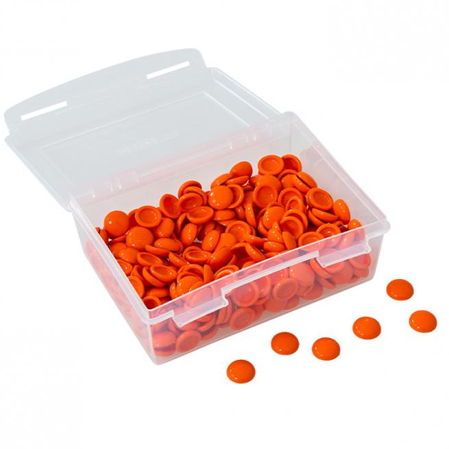 250 Muggelsteine in der Aufbewahrungsbox Orange