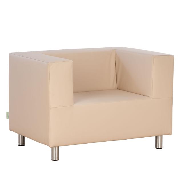 Sessel mit Füßen und Kunstlederbezug 