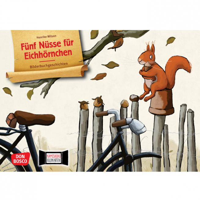 Kamishibai-Bildkarten, Fünf Nüsse für Eichhörnchen 