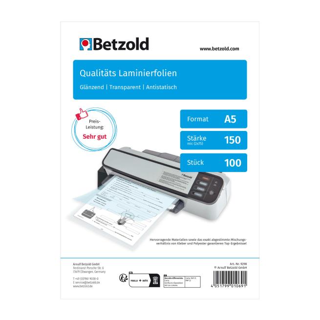 Laminierfolien A5 - klar, 100 Folien 