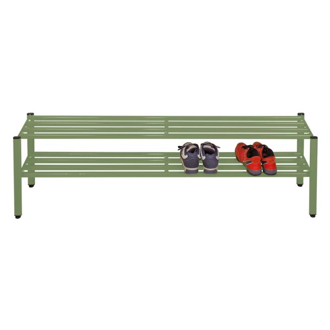 Schuhregal für Halbschuhe Höhe 40 cm - 150 cm breit - salbeigrün