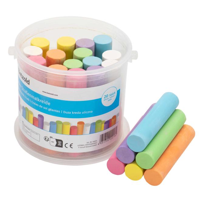 Bunte Straßenmalkreide Eimer mit 20 Stück
