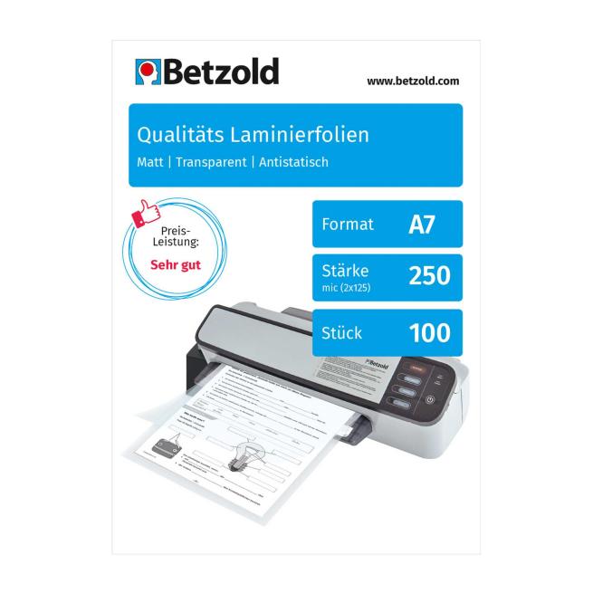 Laminierfolien A7 - matt, 100 Folien 