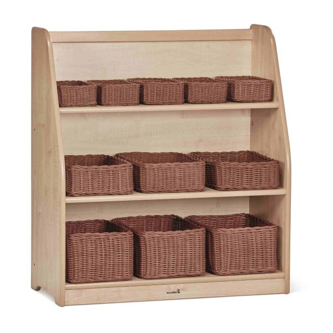 Mittelhohes Stufenregal mit Sockel