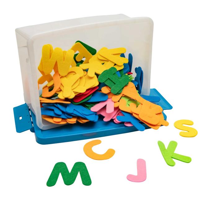 Filz-Großbuchstaben, 150 Stück mit Kunststoff-Aufbewahrungsbox