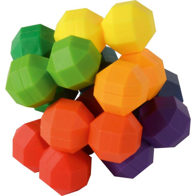 6 Regenbogen-Knobelbälle 