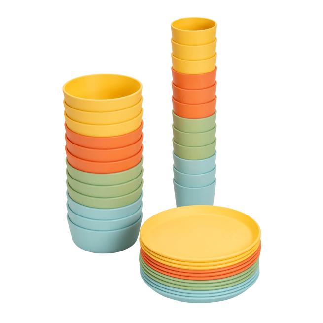 treeNside Geschirr-Set, 36-teilig Bunt (4 Farben)