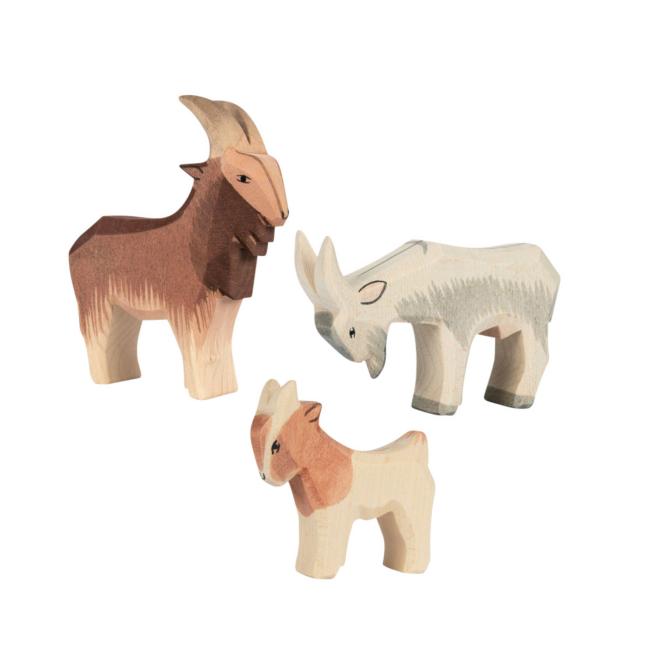 Ostheimer Holzfiguren Ziegenfamilie 