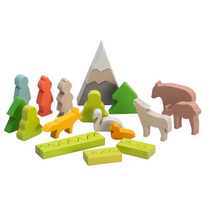 Bausteine-Sets Waldtiere - 22 Teile