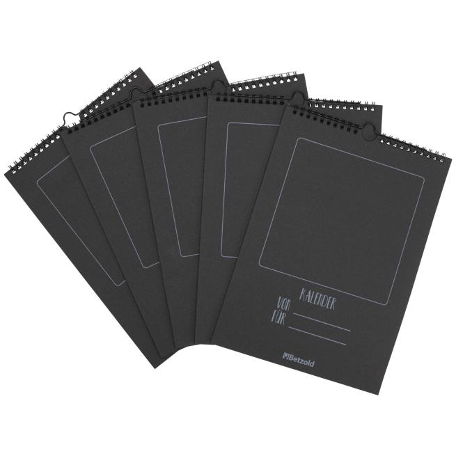 Kalender zum Selbst­gestalten 5er-Set schwarz