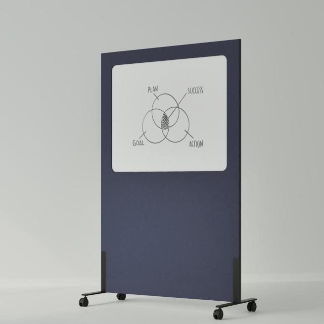 Mobiles Akustik-Whiteboard Silva Blau