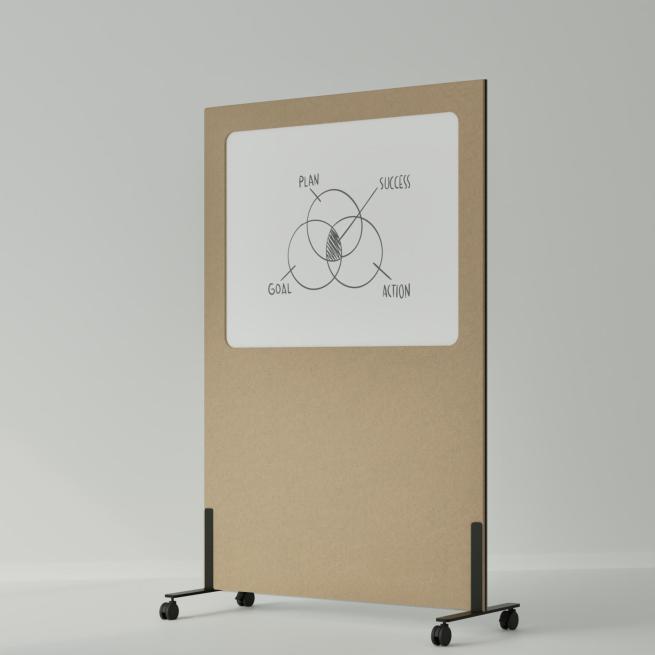 Mobiles Akustik-Whiteboard Silva Beige