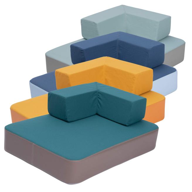 Hüpfpolster-Set mit Winkel-Rückenpolster 