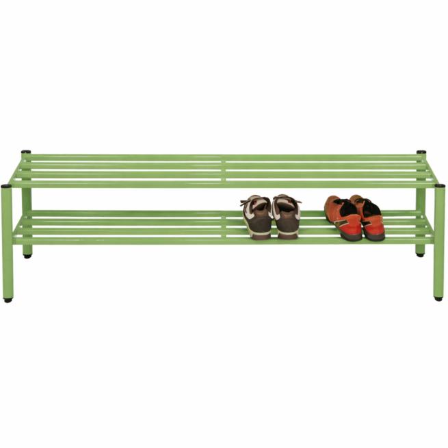 Schuhregal für Halbschuhe Höhe 30 cm - 150 cm breit - salbeigrün