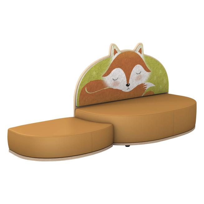Akustiksofa Fuchs mit Anstellhocker links