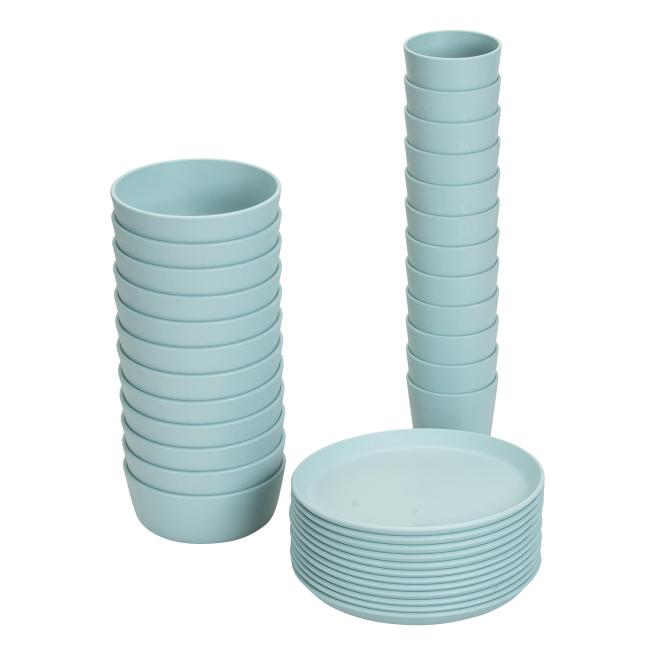 treeNside Geschirr-Set, 36-teilig Pastell Türkis