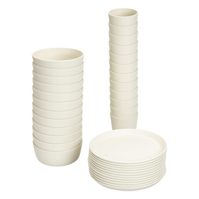 treeNside Geschirr-Set, 36-teilig Naturweiß