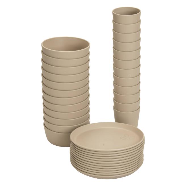 treeNside Geschirr-Set, 36-teilig Graubeige