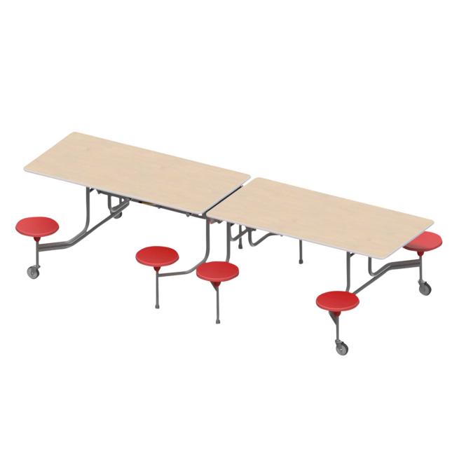 Roll-Klapptisch-Sitz-Kombination, 8 Sitze, 4 Rollstuhlzugänge 74 cm