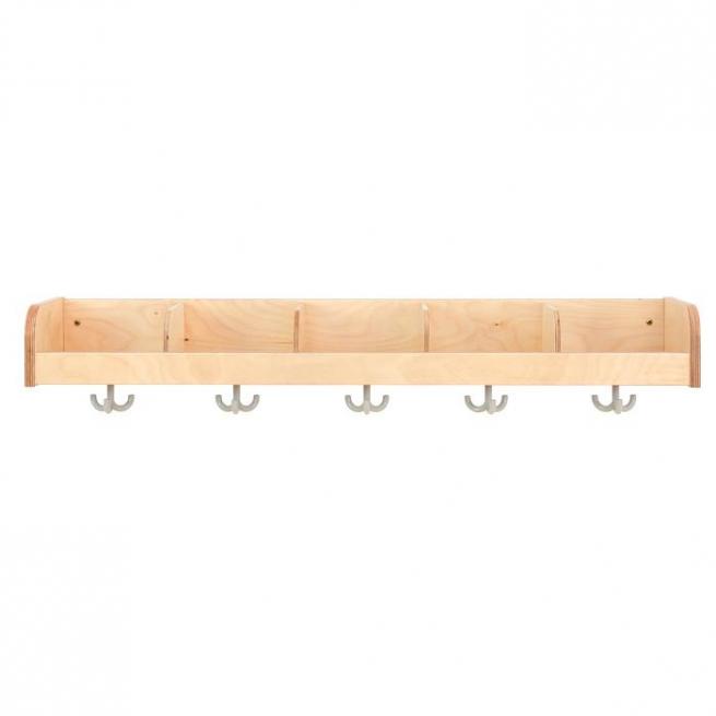 Garderobenleisten CHIPPO mit niedriger Ablage und 5 Haken
