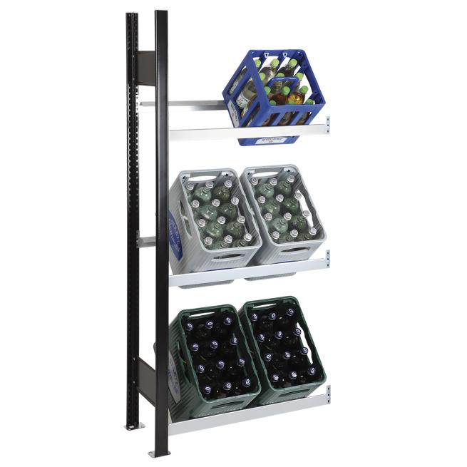 Getränkekistenregal – Anbauregal für 6 Getränkekisten