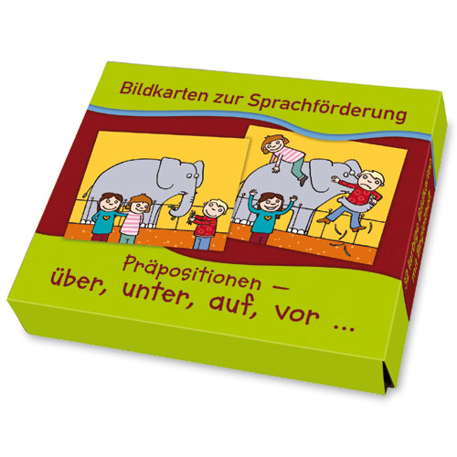 Bildkarten zur Sprachförderung Präpositionen: über, unter, auf, vor...