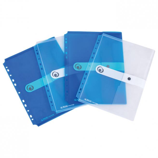 Dokumententaschen zum Abheften 2x DIN A4 Weiß und 2x DIN A4 Blau