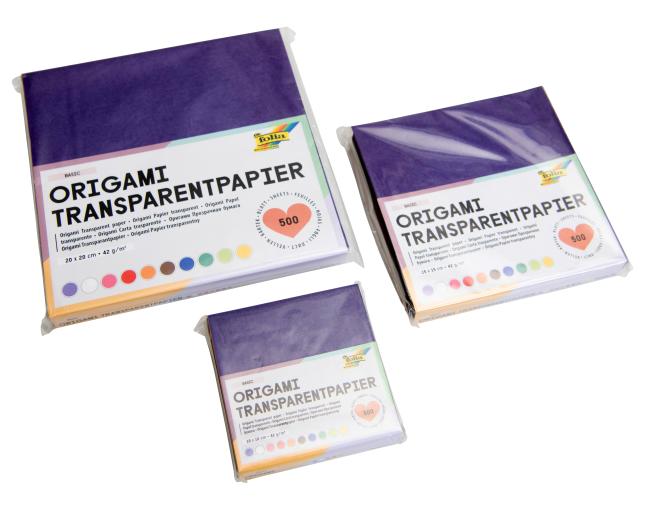 Faltblätter aus Transparentpapier 10 x 10 cm
