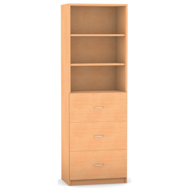 Regal, 190 x 64,1, mit 3 Holzschubladen und 2 Böden 