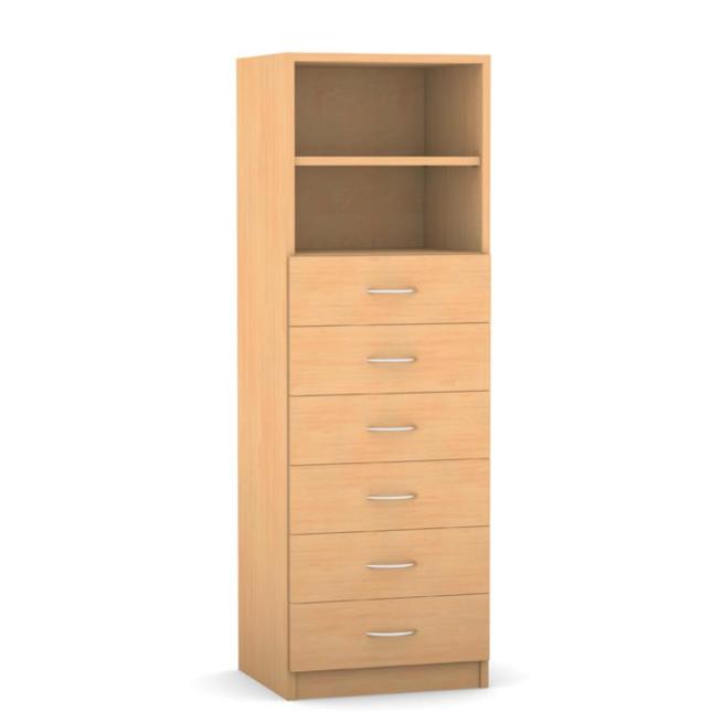 Mittelhoher Schrank, 6 kleine Holzschubladen Breite: 48,1 cm