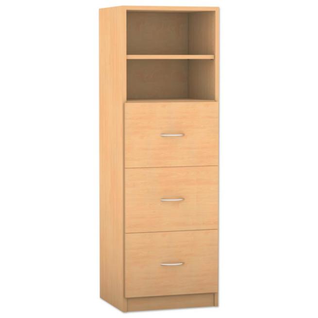 Mittelhoher Schrank, 3 große Holzschubladen Breite: 48,1 cm