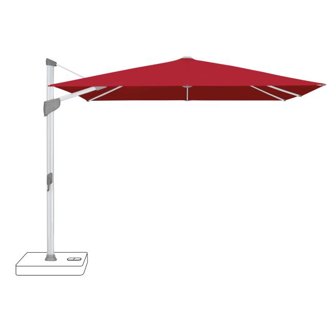 Sonnenschirm FORTANO® 300 x 300 cm mit Sockel Rubino