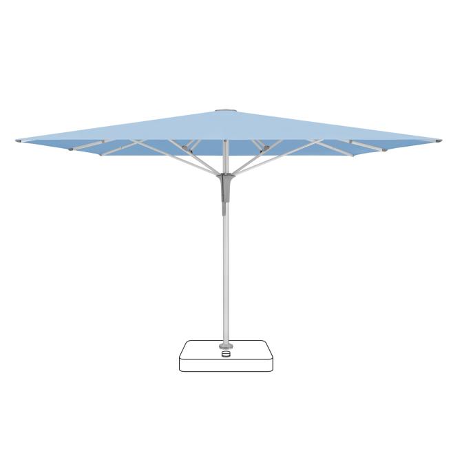 Sonnenschirm FORTELLO® Pro 350 x 350 cm mit Sockel Cloud