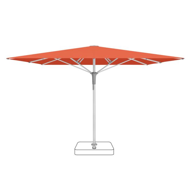 Sonnenschirm FORTELLO® Pro 350 x 350 cm mit Bodenhülse Papaya