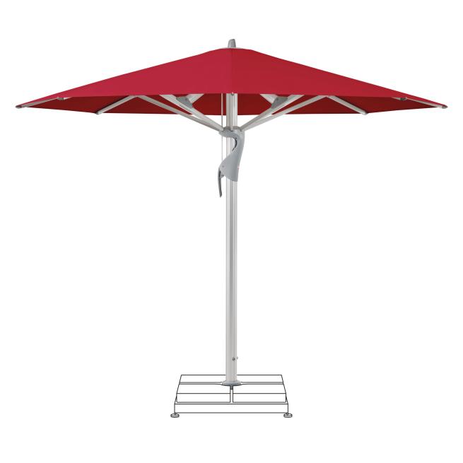 Sonnenschirm CASTELLO® Pro Ø 500 cm mit Sockel Rubino